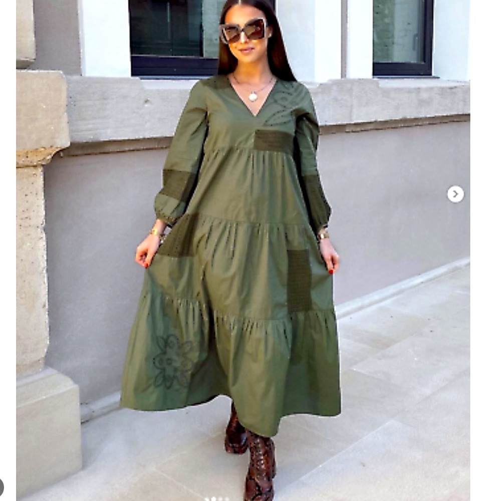 ZARA NWT POPLIN OVERSIZED EMBROIDERY DRESS